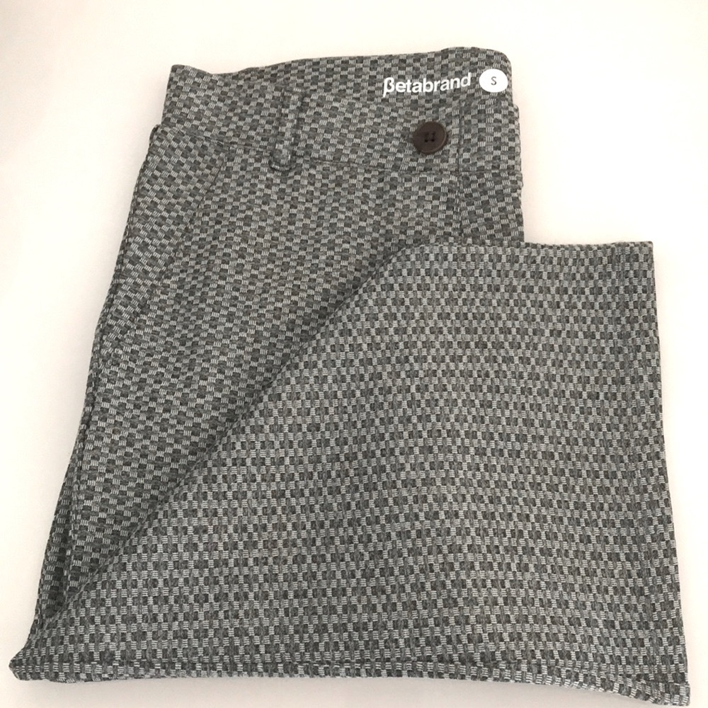 Betabrand Gray Mini Check Boot Cut Dress Pants S - Picture 4 of 10